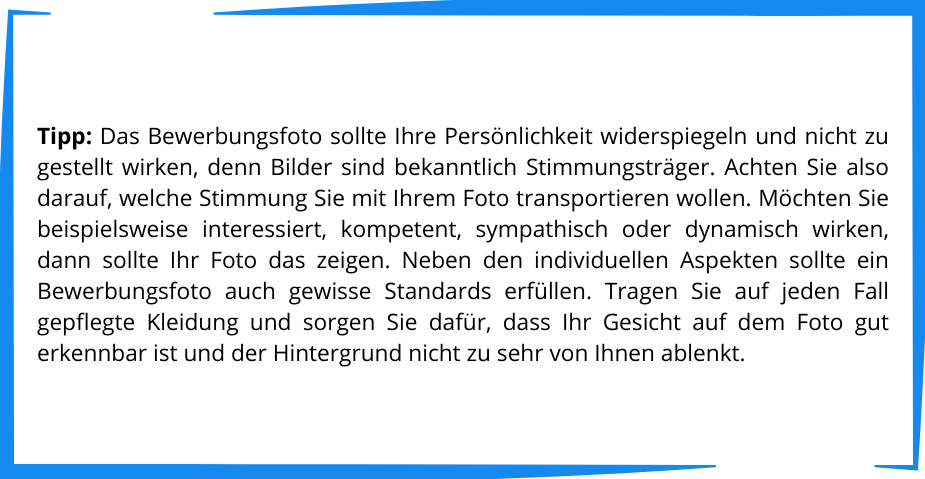 Infokasten Bewerbungsfoto